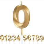 Birthday Number Candles 3D Shape Birthday Cake Candles Gold Glitter Birthday Candles Decorative Decoration for Birthday Anniversary Wedding Party Graduation Party