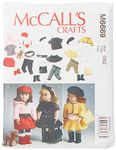 McCall's Patterns M6669 one Size Only Clothes for 18-inch Doll, Accessories and Dog, Pack of 1, White