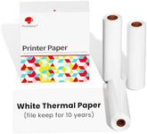 Phomemo Non-Adhesive Thermal Paper 80mm, Compatible with M832/M833/M834/M835/M03/M04S/M04AS, for DIY Projects, Photo, Lists, Study Notes, Black on White, Diameter 1.1" (28mm), 3.14in x 6.5m, 3 Rolls