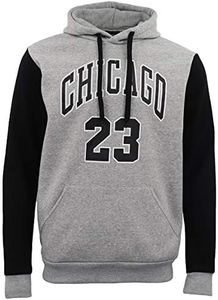 Zmart Australia Men's Fleece Pullover Hoodie Jacket Chicago 23 Michael Jordan Sweat Shirt, Light Grey, 2XL