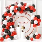 Black Red Balloons Garland Arch Kit - 120Pcs White Red Black Confetti Latex Balloons for Wedding Baby Shower Birthday Graduation Party Decorations Supplies