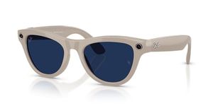 Ray-Ban Meta (Gen 2) Skyler AI Glasses — 12 MP Ultra-Wide Camera, 3K Ultra HD, Open-Ear Audio, Meta AI — 2X Battery Life — Shiny Chalky Grey/Transitions® Clear to Sapphire