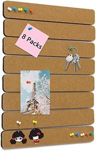 8 Pack Felt Pin Board Bar Strips Bulletin Board for Bedrooms Offices Home Wall Decoration, Notice Board Self Adhesive Cork Board with 50 Push Pins for Paste Notes, Photos, Schedules