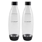 SodaStream 1L Twin Pack Dishwasher Safe Slim Bottle (Black)