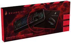 Surefire KingPin Gaming Combo Set - 3 in 1 gaming set - gaming keyboard QWERTY-layout English - 25 anti-ghosting-keys - gaming mouse 3200 DPI - gaming mouse pad 320mmx260mmx3 mm I powered by Verbatim