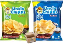 Uncle Chips Pack Of 12 Potato Chips Snack Crisps | Spicy Retreat 6x50g + Plain Salted 6x50g (12x50g) Grocery King