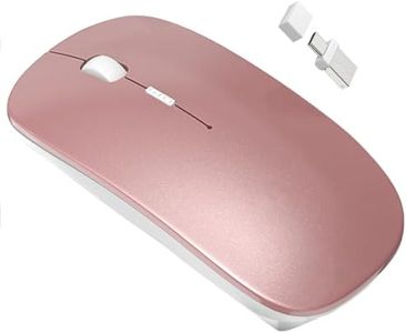 Bluetooth Wireless Mouse for MacBook Pro MacBook Air Mac iMac iPad Pad Pro Tablet Computer PC Laptop, Rechargeable Silent Slim Mouse (Bluetooth 5.2/3.0&USB-A&USB-C) with Jiggler Mode (Rose Gold)