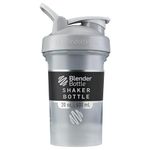 BlenderBottle Classic V2 Shaker Bottle with Stainless Steel Ball, For Protein Shakes, Dishwasher Safe, 590ml, Pebble Grey
