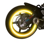 customTAYLOR33 (All Vehicles) Yellow/Gold High Intensity Grade Reflective Safety Rim Tapes (Must select your rim size), 17" (Rim Size for Most SportsBikes)