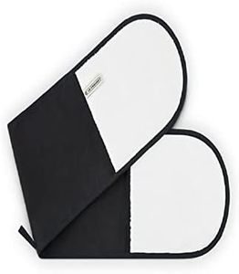 Le Creuset 4-Layered Textile Double Oven Gloves, Stain Resistant, Black, 95001000000000