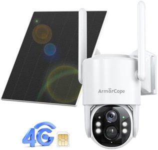 4G LTE Cellular Security Camera, No Wifi Security Camera, 2.5K Solar Camera Outdoor Wireless, 360° Live View, Spotlight Color Night Vision, Motion&Siren Alert, SD/Cloud Storage (SIM Card Included)