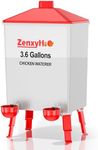 ZenxyHoC 3.6 Gallons Chicken Waterer Bucket with Adjustable Legs and Anti Roost Cone