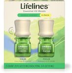 Lifelines Essential Oil Blends, 2-Pack - Blended Essential Oils with Precision Pump for Aromatherapy Diffusers - Long-Lasting Scented Fragrance - Herbal Garden (Calm & Focus)