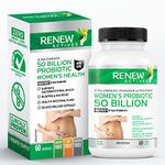 Renew Actives 50 Billion Probiotics for Women - MAKTREK Bi-Pass Technology, 5 Strains Probiotic & Prebiotic Effect - Intestinal Health Support - 60 Capsules