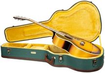 Crossrock Master Series Super Jumbo Guitar Case for Gibson SJ-200 | Malachite Blue Eco Tweed Fabric, Re-Engineered Shell, Leather Handle & Custom Gold Velvet Interior(CRW720SBMB)