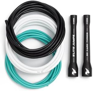 Elite SRS, Do Hard Things PVC Jump Ropes for Fitness Training Set Includes 3 Different Rope Thicknesses for Increasing the Intensity of Your Workouts IndoorOutdoor Adjustable Jump Rope with
