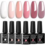 Croitout UV Gel Nail Polish Set, Shellac Nail Gel Polish Colours Set, Sock Off Gel Nail Polishes Set, Polish Gel Nail Kit for Home DIY Manicure Nail Salon, Best Gift for Women 6 x 7.3ml