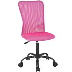 Home Office Chair Ergonomic Desk Chair Mesh Computer Chair with Lumbar Support Rolling Swivel Adjustable Mid Back Task Chair Study Desk Chair for Girls Kids Teens(Pink)