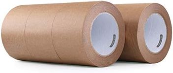 LLPT Kraft Paper Gummed Tape 6 Packs Recyclable Writable Tearable High Tensile Strength for Carton Sealing Photo Frame Seal 3” x 165 Ft Color Brown (PGB630)