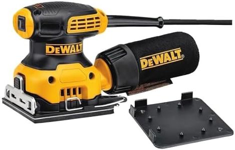 DeWalt DWE6411 Vibration Sander/Orbital Sander (230 Watt, Orbital Circle Diameter 1.6 mm, Sanding Plate 108 x 115 mm, Velcro, AirLock Compatible, Includes Dust Collection Adapter) Yellow/Black