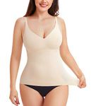 Ursexyly Compression Tank Top for Women Tummy Control Shapewear Vest Seamless Body Shaper Workout Shirt Slimming Camisole Top (Beige, Large)