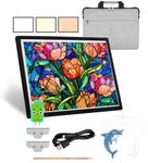 KEIWRLIGHT A3 Light Pad for Diamond Painting - Wireless Baterry Portable 3 Colors Stepless Light Table 6 Levels Brightness Lightbox for Tracing and Drawing Diamond Painting, Art Artists Adults W/Case