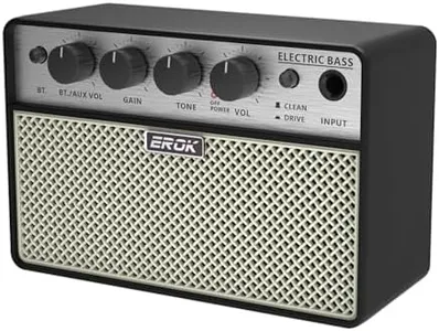 EROK Mini Bass Amp, Portable Amplifier with Clean/Drive Dual Channels, 3.5mm Headphone/AUX Input, Compact Design for Practice & Small Gigs