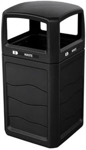 50 Gallon Heavy-Duty Outdoor Commercial Trash Can with Lid | Black