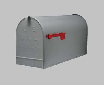 SoB Extra-Large Gray Galvanized Steel Post-Mount Mailbox, 11.69in. W x 14.98in. H x 24.82in. L - Extra Large Postal Storage Box - Mailboxes for Outside Post Mount