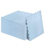 50 Pieces 3-ply Light Blue Napkins Disposable Folded 5 x 5 Inches Scalloped Cocktail Napkins Paper Napkins for Dinner Wedding Birthday Party Dessert Napkins