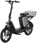 Gotrax A7 Electric Scooter for Adults-16 Pneumatic Tires, 500W Motor Hits 20 Mph, 28 Miles Range & 2 Gears, Comfortable Seat & Big Seat Bag, Wider Deck & Carry Basket for Daily Commuting White