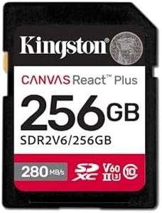 Kingston 256GB Canvas React Plus SD Card | Up to 280MB/s | High Performance Photography | Class 10 UHS-II U3 V60 | SDR2V6/256GB