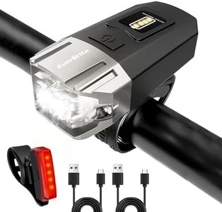 EverBrite Bike Lights for Night Riding, Rechargeable Bicycle Lights Front and Rear, 5+4 Light Modes, Bike Light Set with Charging Indicator, Waterproof Rotatable Headlight for Bike, Bike Accessories