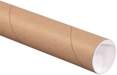 AVIDITI Cardboard Tubes with Caps, 24"L x 2"W x 2"H, Pack of 50 | Poster Tube for Mailing and Storage of Blueprints, Artwork, Crafts, Long Art Holder, 24 inches