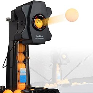 Table Tennis Robot Ping-pong Ball Machine - Multi-Rotation Table Tennis Launcher with Ball Recycle Catch Net, Automatic Ball Collection and Serve Machine for Training
