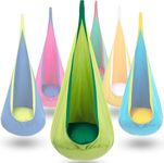 Y-STOP Kids Pod Swing Seat, Hanging Hammock Chair with Inflatable Pillow, Sensory Swing Chair with Pocket for Indoor and Outdoor(Green)