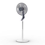 Rowenta Turbo Silence 70W Quiet Pedestal Fan Only 45d(B)A, Energy Efficient, 5 Speed, Adjustable Height, Safe Use, Timer, White