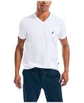 Nautica Men's J-Class Logo V-Neck T-Shirt, Bright White, Small