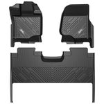 3W Floor Mats Fit for 2015-2023 2024 Ford F150/F-150 Lightning SuperCrew Cab with Storage TPE All Weather Non-Silp Floor Liner Custom Fit Car Accessories Full Set Liners for 1&2 Row 10+ Years Lifespan