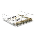WORHE Clear Napkin Holder, Acrylic Paper Napkins, Bathroom Kitchen Napkin Paper Towel Holder, Cocktail Napkin Holder for Restaurant Hotel bar(YGC004)