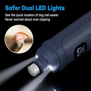 Casfuy Dog Nail Grinder with 2 LED Lights – 2-Speed Electric Pet Trimmer for Small, Medium, Large Dogs & Cats