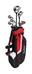 MacGregor Golf CG3000 Stainless Steel Irons Golf Club & Stand Bag Half Package Set, Mens Right Hand, Black/Red