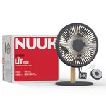 NUUK LIT v3 | Rechargeable Table Fan | 3 Mood Light Settings | 6000mAh Battery | Up to 17 hrs Run time | Magnetic Remote | Ultra-silent BLDC Motor | 120 Auto Oscillation | Type - C Charging