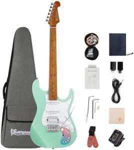 Bullstar Smart Electric Guitar Kit with Effects System D160SE, SSH Pickup, Loop Drum Machine, Roasted maple Fretboard, All-In-One Performance for Guitarist