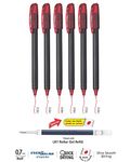 Pentel EnerGel 0.7mm Metal Tip Roller Gel Pen (Red, Pack of 6) With Free Pen By DTL Company™