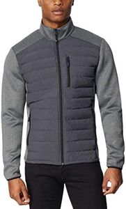 32 DEGREES Men's Mixed Media Jacket (Charcoal, Large)