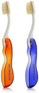 MOUTHWATCHERS Dr Plotkas Extra Soft Flossing Toothbrush, Folding Travel Toothbrush for Adults, Ultra Clean Toothbrush, Good for Sensitive Teeth and Gums, 2 Pack