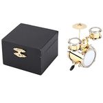 Miniature Instruments Drum Ornament, Exquisite Drum Set Home Display Decoration Christmas and Musical Craft Drummer Gift