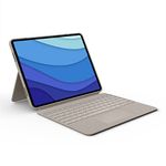 Logitech Combo Touch iPad Pro 12.9-inch (5th, 6th gen - 2021, 2022) Keyboard Case - Detachable Backlit Keyboard with Kickstand, Click-Anywhere Trackpad, Smart Connector - Sand; USA Layout