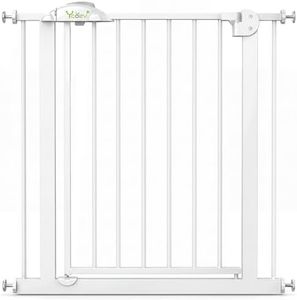 Ycozy Babysafe Baby Gate Dog Gate Metal Safety Gate for Stairs/Doorway/Playpen Auto Close Pet Door Gate with Extensions Kits for Children Kids Puppy 77cm Tall Width 75-84cm